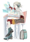  absurdres bad_id blue_eyes computer gloves headphones highres niconico nishihara_isao socks white_hair 