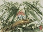  amaterasu fine_art_parody forest highres nature nihonga ookami_(game) parody sumi-e wallpaper wolf 