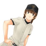  00s 1girl baseball_uniform clothes_writing lowres maria-sama_ga_miteru maria_sama shimazu_yoshino solo sportswear toshifumi 