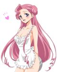  1girl apron blush breasts cleavage code_geass euphemia_li_britannia long_hair naked_apron pink_hair sinko solo very_long_hair 