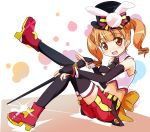  1girl drill_hair elbow_gloves gloves hat ixy magician onegai_my_melody solo staff thigh-highs top_hat yumeno_uta 