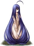  1girl ahoge blue_eyes blue_hair dress hair_over_one_eye long_hair solo the_ring very_long_hair yamamura_sadako 