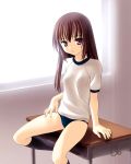  1girl buruma classroom desk gym_uniform norizou_type-r original solo 