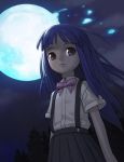  1girl blue_hair furude_rika higurashi_no_naku_koro_ni iyokawa long_hair md5_mismatch moon night solo tree violet_eyes 