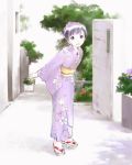  1girl japanese_clothes kimono sandals solo yoshizuki_kumichi yukata 