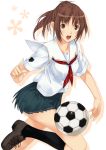  1girl ball enterbrain kimi_kiss mizuki_makoto sakino_asuka school_uniform serafuku soccer soccer_ball solo sport telstar 