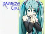  bare_shoulders detached_sleeves green_eyes green_hair hatsune_miku long_hair lowres necktie rainbow_girl twintails vocaloid 
