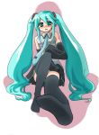  hatsune_miku hottan! long_hair thigh-highs twintails very_long_hair vocaloid 