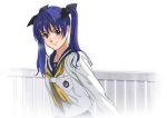  1girl original school_uniform serafuku solo twintails 