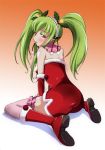  ass blush c.c. christmas code_geass garters green_hair hayakawa_harui lingerie long_hair thigh-highs twintails underwear zettai_ryouiki 