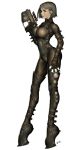  1girl alien1452 armor bodysuit boots breasts elbow_gloves fantasy gloves gun highres large_breasts leather lips original science_fiction solo thigh-highs thigh_boots weapon 