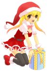  christmas original santa_costume suzumiya_haruhi_no_yuuutsu tachibana_kyouko thigh-highs tomako zettai_ryouiki 