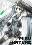  1girl gakky hatsune_miku long_hair solo spring_onion thigh-highs twintails very_long_hair vocaloid 