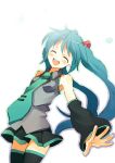  1girl aqua_hair hatsune_miku long_hair shinonome solo thigh-highs twintails very_long_hair vocaloid 