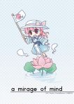  1girl chibi dress female flag flower hat lim-r plant saigyouji_yuyuko solo touhou 
