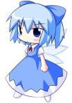  1girl bow chibi cirno female r_pascal solo the_embodiment_of_scarlet_devil touhou 