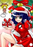  2girls adapted_costume alternate_costume animal_costume christmas female kurinton moriya_suwako multiple_girls oekaki reindeer_costume santa_costume touhou yasaka_kanako 