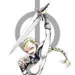  1girl armor blonde_hair braid claymore claymore_(sword) long_hair ophelia solo sword weapon yama 