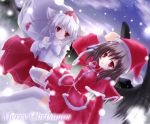  christmas female inubashiri_momiji santa_costume shameimaru_aya shirotsuki_kouta touhou 