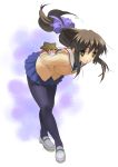  1girl brown_eyes brown_hair clannad ibuki_fuuko long_hair low-tied_long_hair pantyhose piyodera_mucha school_uniform serafuku solo tied_hair 