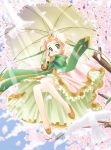  absurdres cherry_blossoms highres umbrella umbrella_riding 