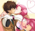  1boy 1girl breasts brother_and_sister brown_hair code_geass euphemia_li_britannia incest kiss kurimomo kururugi_suzaku pink_hair siblings sideboob 