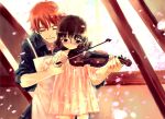  blush cherry_blossoms dress instrument sasahara_yuuki violin 