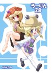  2girls aki_minoriko female hat inasaki_shirau moriya_suwako multiple_girls touhou 