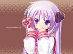  hiiragi_kagami lucky_star purple_hair school_uniform seifuku serafuku smile twintails valentine violet_eyes 