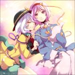  happy hat heart komeiji_koishi komeiji_satori pink_hair purple_eyes short_hair siblings silver_hair sisters touhou violet_eyes zen_(raspberry) 