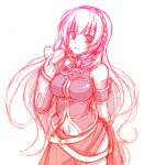  heart kubyou_asami kubyou_azami long_hair megurine_luka navel pink sketch smile valentine vocaloid 