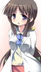  blue_eyes brown_hair labcoat long_hair lucky_star teacher 