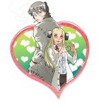  cigarette dr_franken_stein franken_fran frankenfran_(manga) gamera gammatelier glasgow_smile heart heart_hands height_difference labcoat long_hair madaraki_fran smoking soul_eater stitches tall 