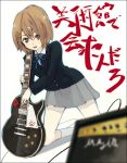  amp brown_hair electric_guitar guitar hair_ornament hairclip hirasawa_yui hrd instrument k-on! les_paul school_uniform solo 