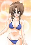  blush breasts brown_eyes brown_hair cleavage hayate_no_gotoku! ken_(haresaku) maria smile swimsuit 