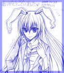  blue bunny_ears monochrome nonoko reisen_udongein_inaba shikishi sketch touhou traditional_media yuuka_nonoko 