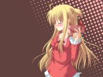  1024x768 blonde_hair blush box closed_eyes long_hair mahou_shoujo_lyrical_nanoha profile tsundere twintails valentine wallpaper 