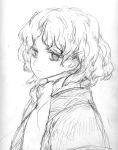  mizuhashi_parsee monochrome scarf short_hair sketch touhou 