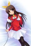  bell collar dress elbow_gloves gloves idol little_busters! microphone naoe_riki pantyhose tagme trap 
