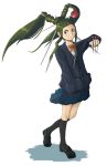  bad_id footwear kneehighs needle niimori_hiroshi school_uniform serafuku socks twintails 