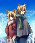  animal_ears fox_ears original scarf suzushiro_kurumi 