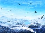  108 bird blue landscape nature no_humans scenery sky snow wallpaper 