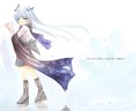  1girl boots original scarf solo twintails 