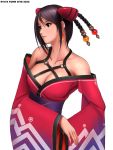  1girl breasts cleavage japanese_clothes kimono large_breasts ryu_(ryu&#039;s_former_site) short_hair solo 