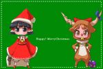  2girls :3 animal_costume christmas female hakurei_reimu ibuki_suika multiple_girls reindeer reindeer_costume santa_costume tao tao_(kadoya) touhou 
