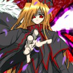  1girl blonde_hair female hands lily_black lily_white lowres red_eyes solo touhou ugatsu_matsuki wings 