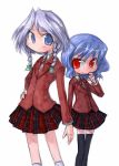  2girls alternate_costume female izayoi_sakuya multiple_girls remilia_scarlet school_uniform serafuku tao tao_(kadoya) thigh-highs touhou 