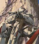  armor gundam helmet machinery mecha no_humans sitting turn_a_gundam turn_a_gundam_(mobile_suit) weapon 