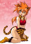  animal_costume animal_ears bell cat_ears cat_tail costume manabe_jouji paws tail tiger_costume tiger_print 