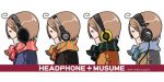  1girl akg chibi headphone_+_musume headphones heapdhone lowres multiple_views original otakubeam scarf sennheiser 